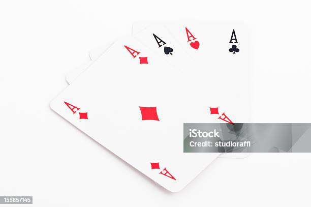 Quattro Poker Aces - Fotografie stock e altre immagini di Asso - Asso, Asso di Cuori, Asso di Picche