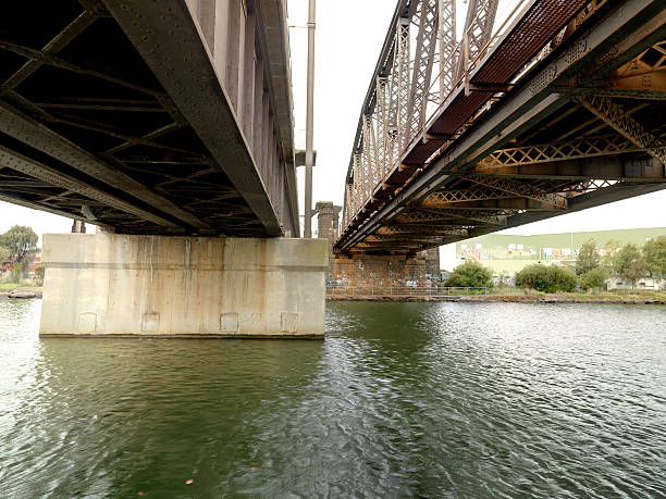 Abstract steel bridge construction detile