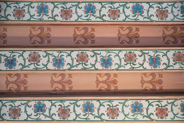 Detail of the painted ceiling of a medieval building