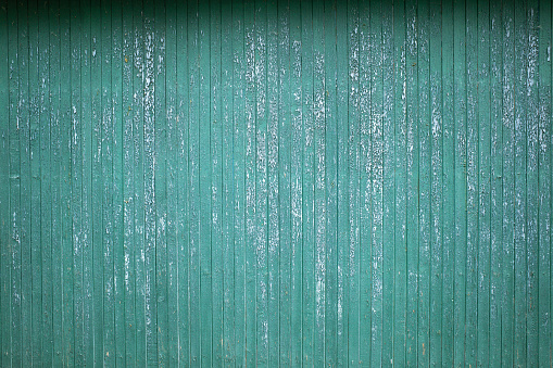 Texture background of old wooden grunge plank light green, full frame