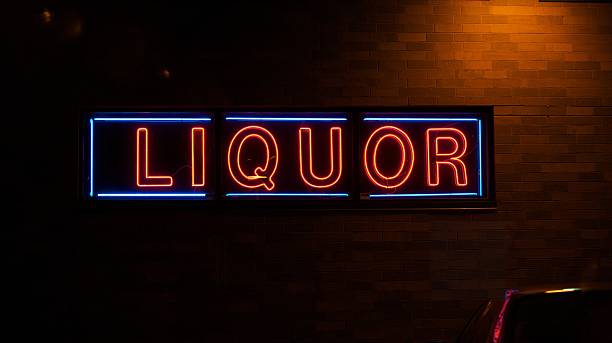 istock Neon liquor sign 155863437