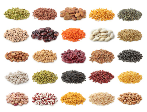 Legume collection isolated on white background