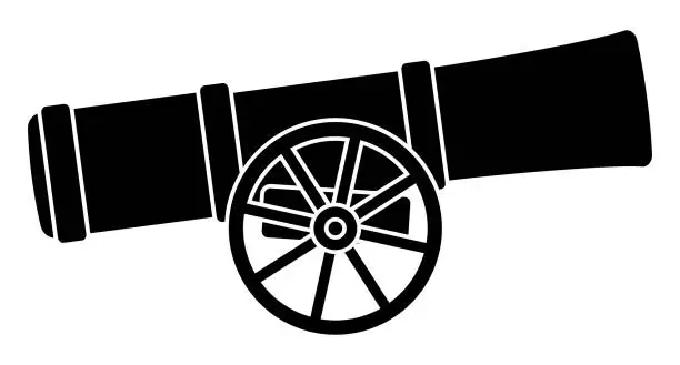 Vector illustration of A cannon isolated vector silhouette.