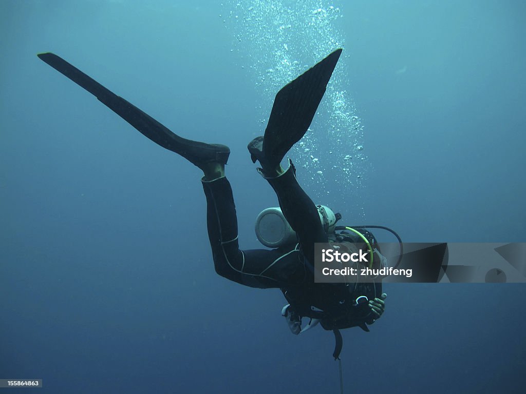 Mergulhador debaixo de água - Royalty-free Adulto Foto de stock