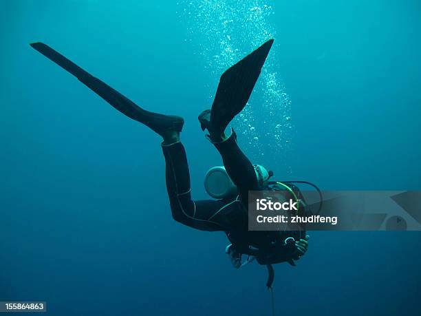 Mergulhador Debaixo De Água - Fotografias de stock e mais imagens de Adulto - Adulto, Atividade Recreativa, Autoconfiança