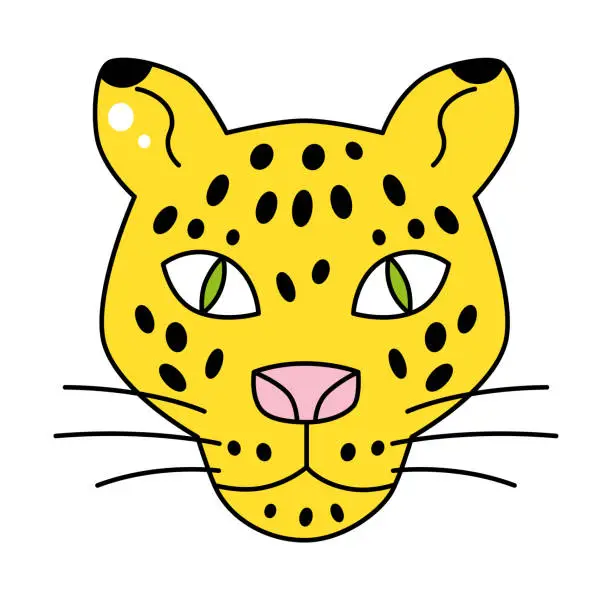 Vector illustration of Leopard face portrait