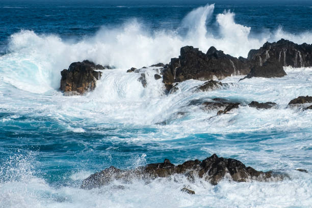 istock rough sea, ocean waves on rocky coast 1558664147