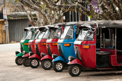 Tuk-tuk is the most popular transport type on Asian streets. 