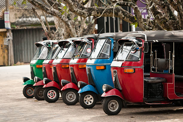 Popular asian transport as a taxi. Tuk-tuk is the most popular transport type on Asian streets. taxi sri lanka stock pictures, royalty-free photos & images