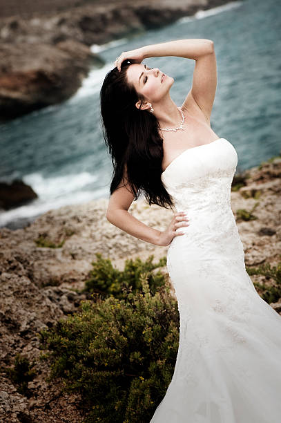 Beautiful bride stock photo