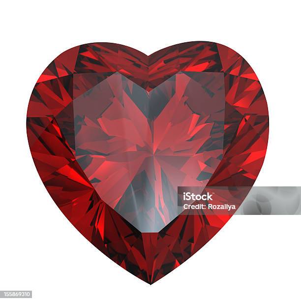 Heart Shaped Diamond Isolated Garnet Stock Photo - Download Image Now - Artificial, Crystal, Diamond - Gemstone