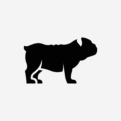 Vector illustration of cute english bulldog