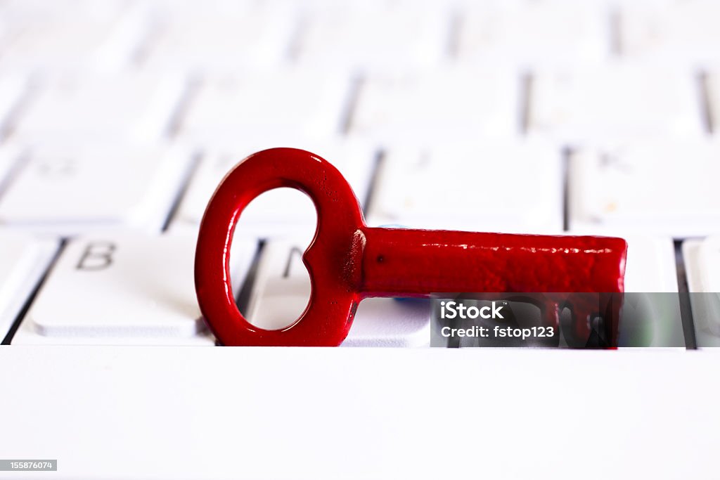 Vermelho chave no teclado do computador. - Royalty-free Chave Foto de stock