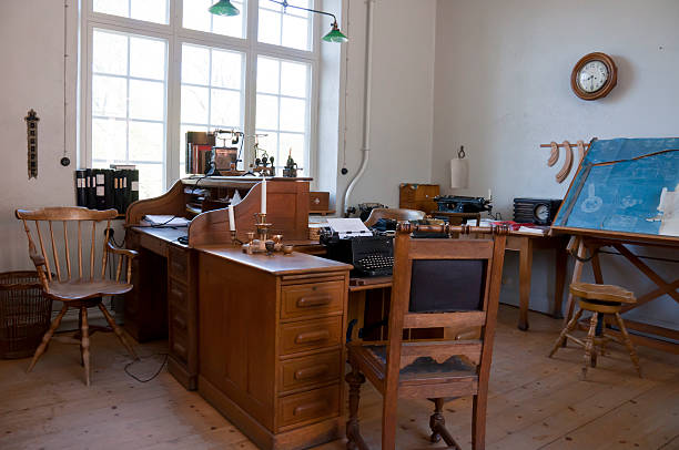 istock Old office in a factory 155876932