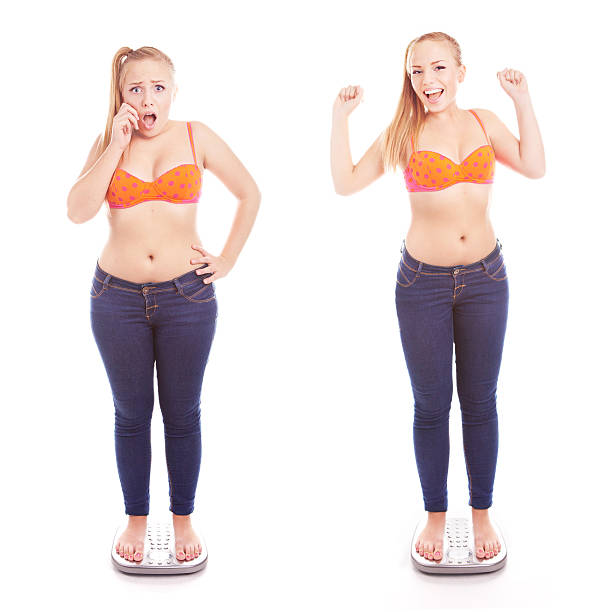 Before and after a diet stock photo