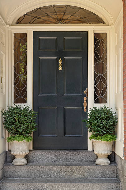 Architectural Detail on a Front Door stock photo