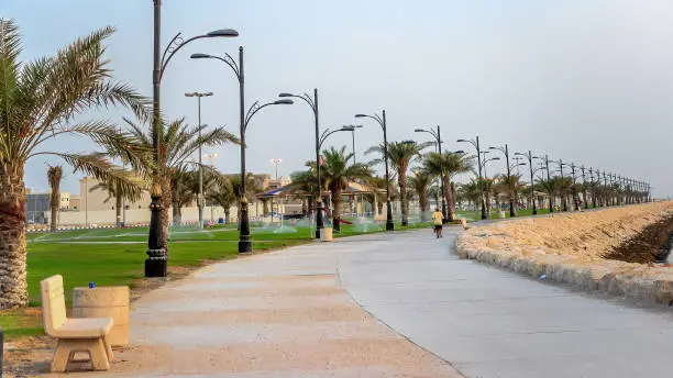 Al khobar Corniche Morning view. City Khobar, Saudi Arabia.