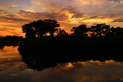 sunset river