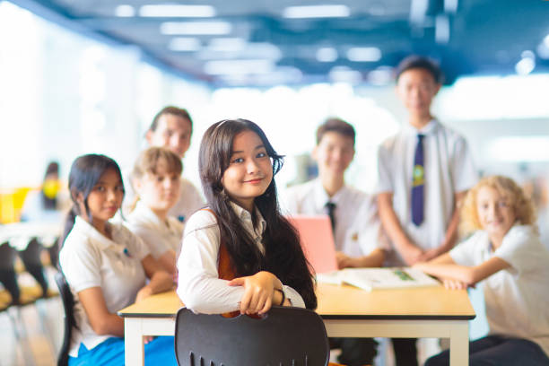 istock Kids back to school. Group of children. 1558807931