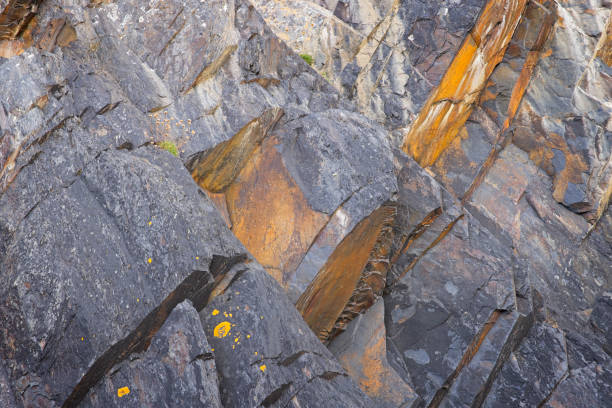 Abereiddy rock formation stock photo