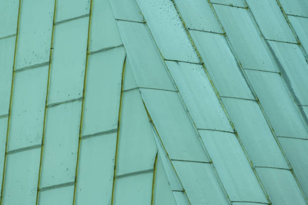 istock Copper roof cladding of a church building.. 1558823852