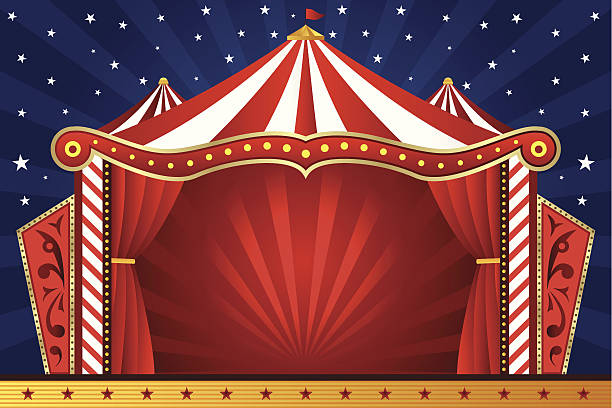 ilustraciones, imágenes clip art, dibujos animados e iconos de stock de carpa de circo de fondo - circo