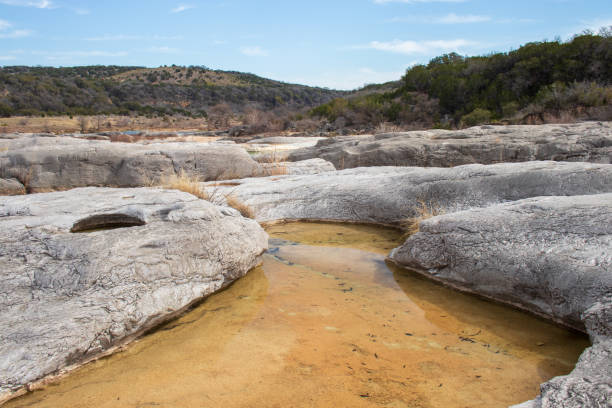 istock puddles of water in limestone riverbed 1558884536
