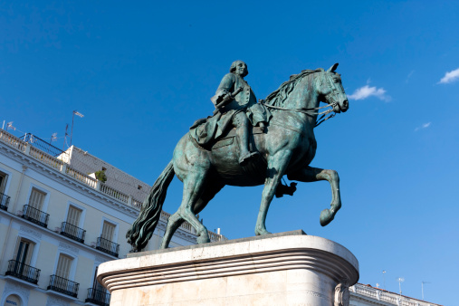 Statue of Carlos III at Puerta del Sol, Madrid, Spain.