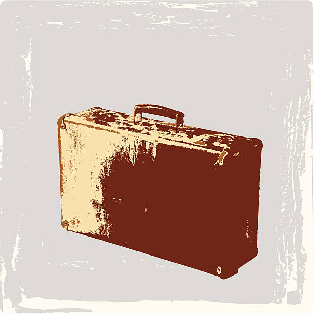 ブラウンのスーツケース ベクターアートイラスト