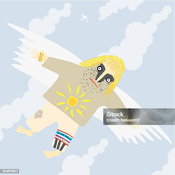 Летать На Wings — стоковая векторная графика и другие изображения на тему Икар - Икар, Иллюстрация, Ангел