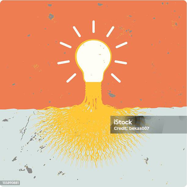 Roots Of The Light Stock Illustration - Download Image Now - Electric Lamp, Electric Light, Illustration