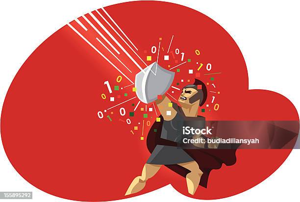 Digital Warrior Fight Against Virus Computer Stock Illustration - Download Image Now - Aggression, Binary Code, Ceremonial Robe