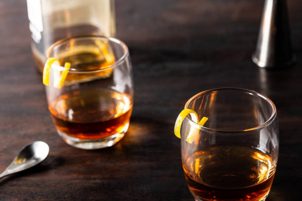 istock Alcoholic bourbon whiskey Sazerac Cocktail 1558981421