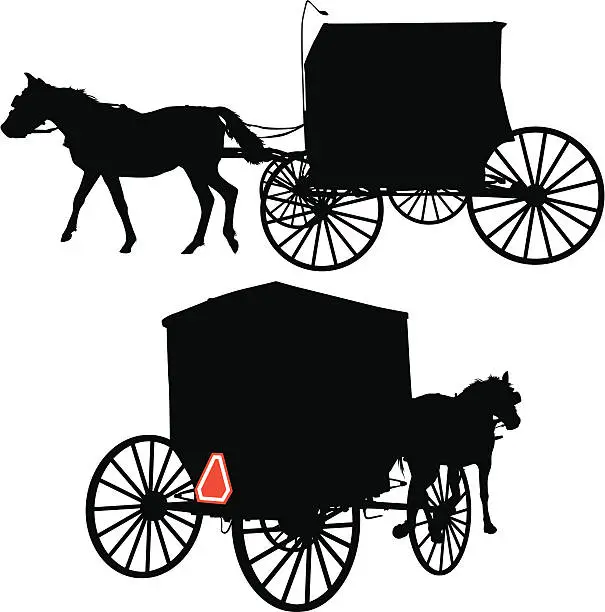 Vector illustration of Horse and Carriage