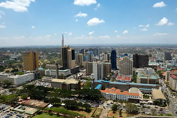 Skyline of the city of Nairobi, Kenya (Africa)