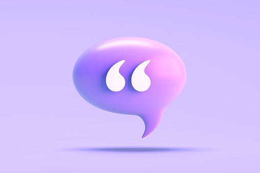 Speech bubble or thought balloon. 3d illustration