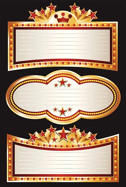 Vector illustration of Theater Marquee Set