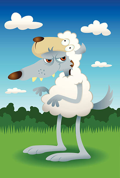 Wolf in Sheep's Clothing Beware the wolf in sheep's clothing! wolf in sheeps clothing stock illustrations