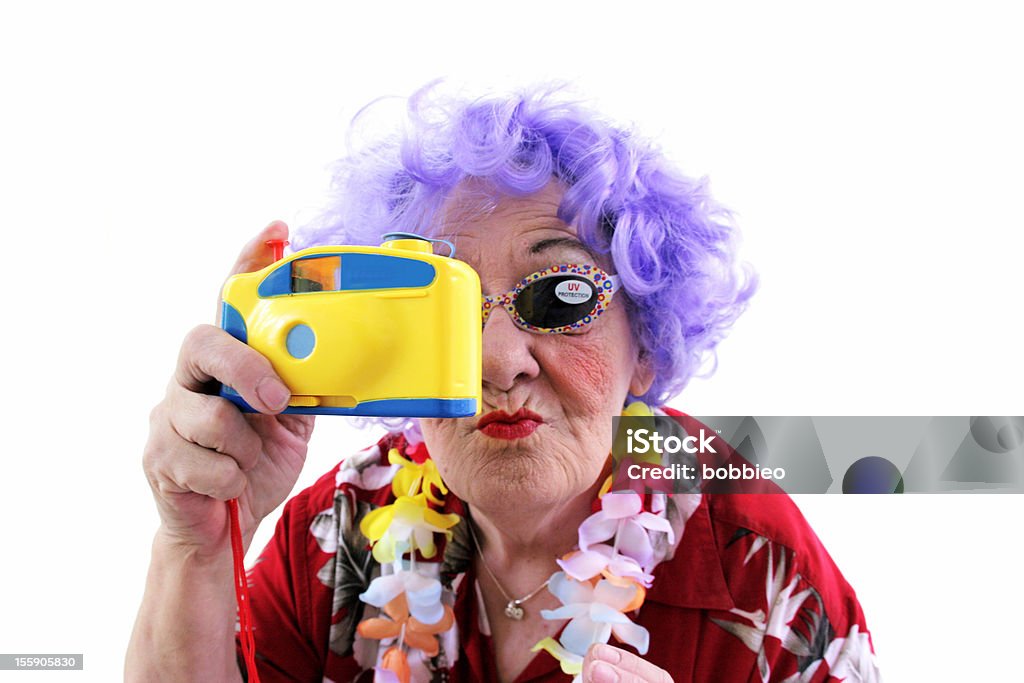 Apfelsorte Granny Whack Series: Touristen mit Spielzeug Kamera - Lizenzfrei Exzentrisch Stock-Foto