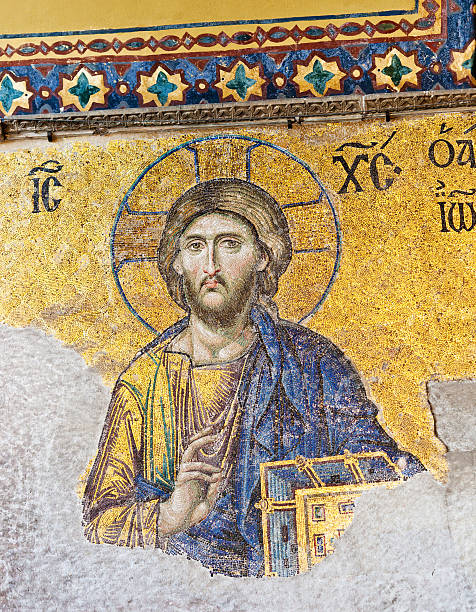 istock Mosaic Of Jesus From The Aya Sofya 155907547
