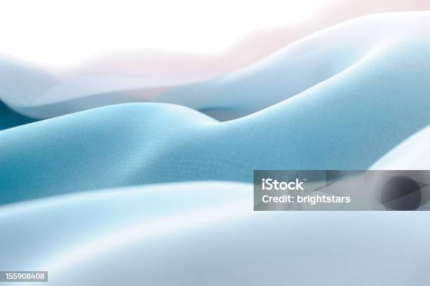 Abstract Blue Silk Stock Photo - Download Image Now - Folded, Textile, Abstract