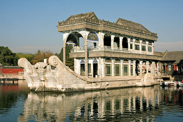 Marble boat in Summer Palace compound. Beijing.