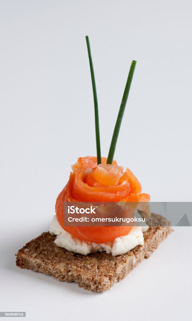 Lachs-Schnittchen - Lizenzfrei Räucherlachs Stock-Foto