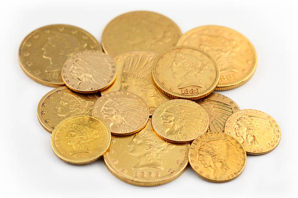 american gold-münzen - coin collection stock-fotos und bilder