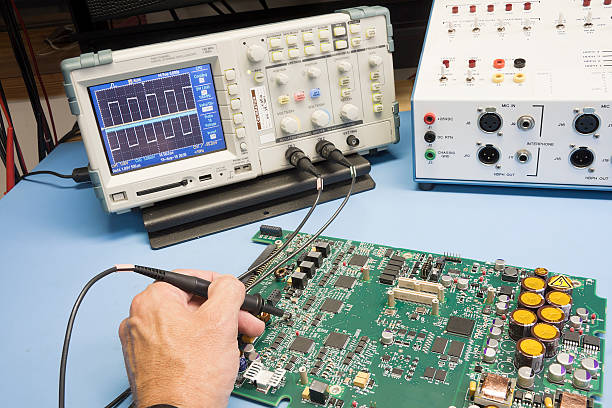 Troubleshooting Electronic Circuit stock photo
