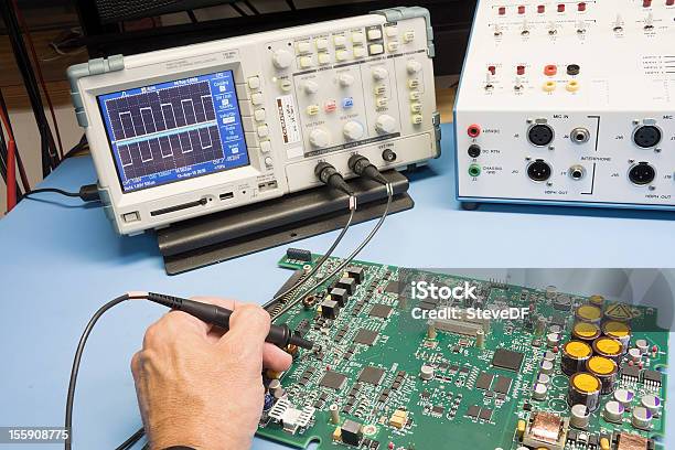 Troubleshooting Electronic Circuit Stock Photo - Download Image Now - Semiconductor, Scientific Experiment, Oscilloscope