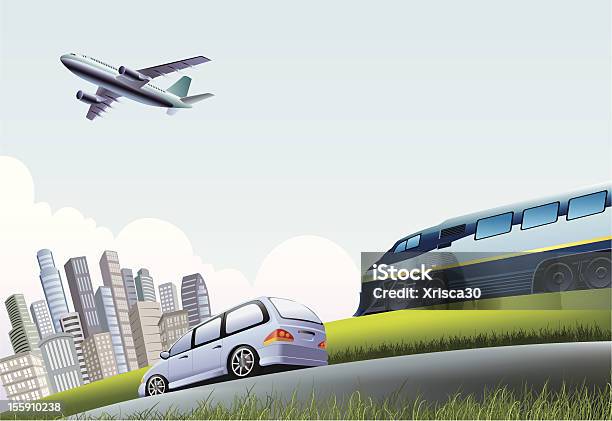 Mode Of Transportation Stock Illustration - Download Image Now - Train - Vehicle, Airplane, Car