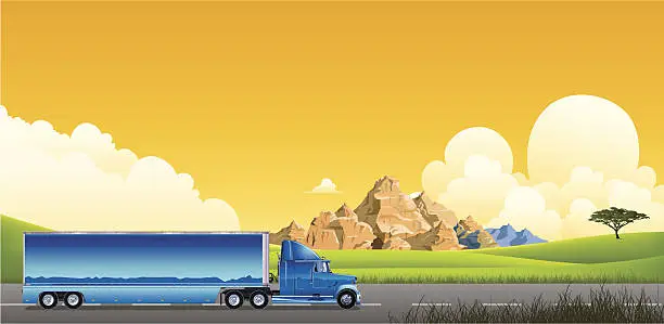Vector illustration of Trailer truck