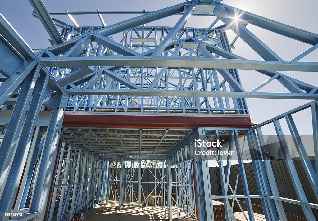 Construção de nova casa de enquadramento. - Foto de stock de Armação de Construção royalty-free