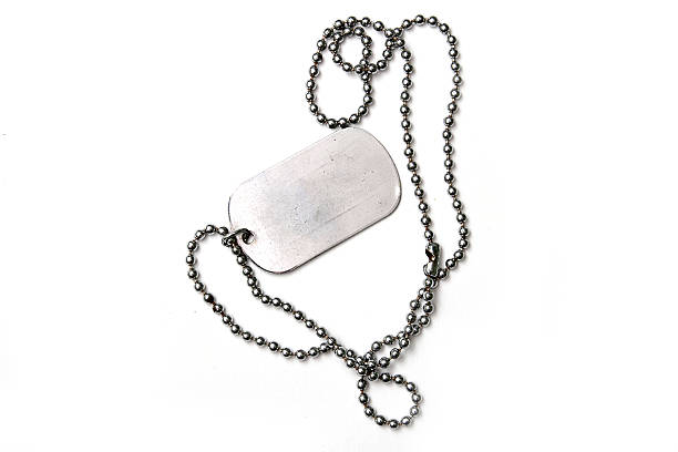 old dog tags old dog tags on white background locket stock pictures, royalty-free photos & images